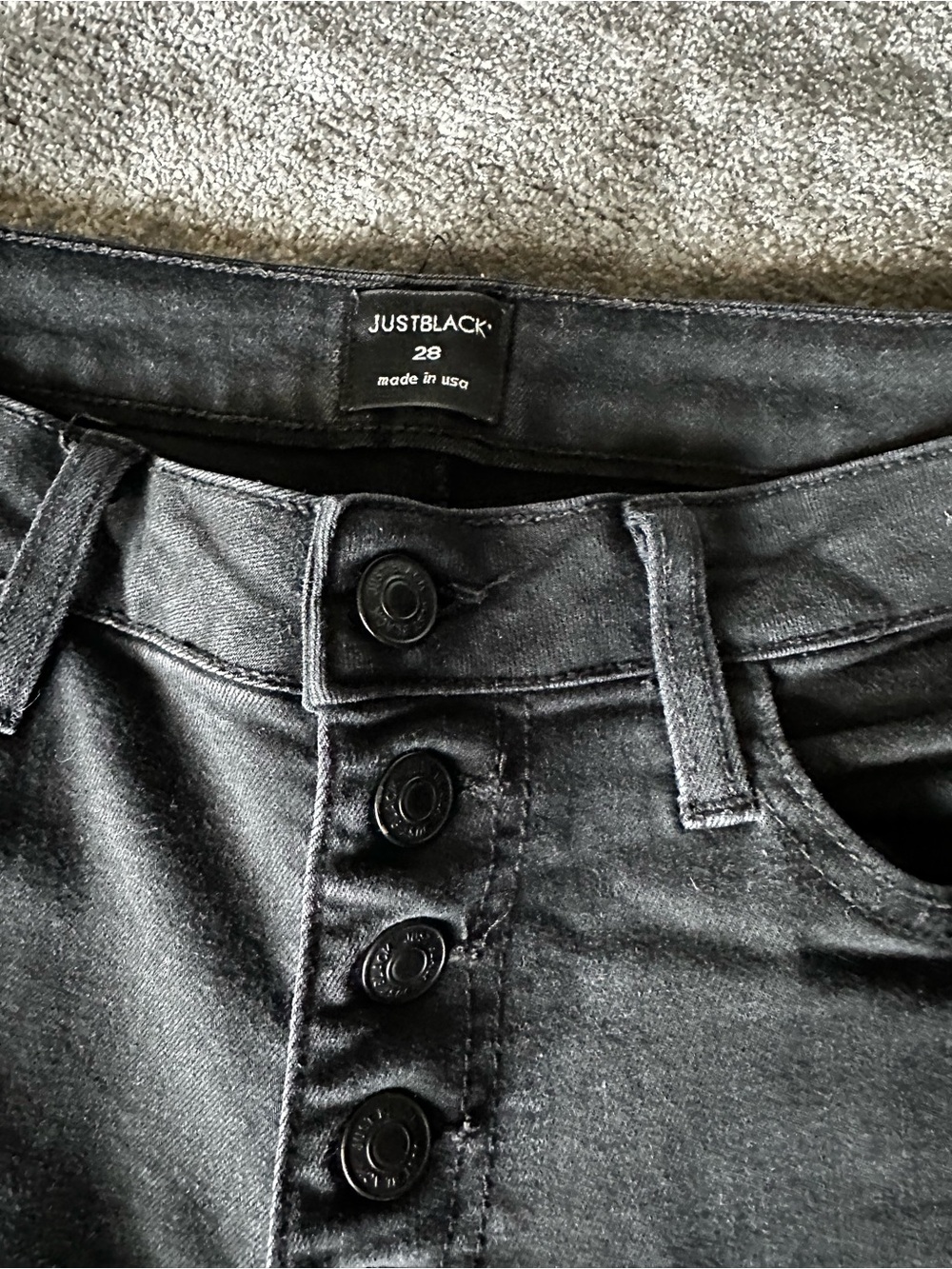Just Black Women’s High-Rise Black Button-Fly Jeans